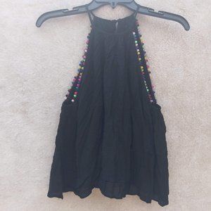 Black sleeveless blouse
